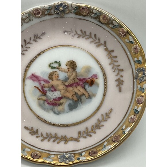 Lenwile-Ardalt Saucer Ring Dish Victorian Floral Saucer For Flat Cup - Picture 7 of 12